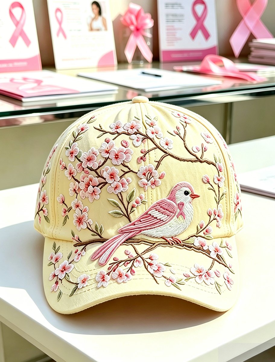 Pink Plaid Print Cap