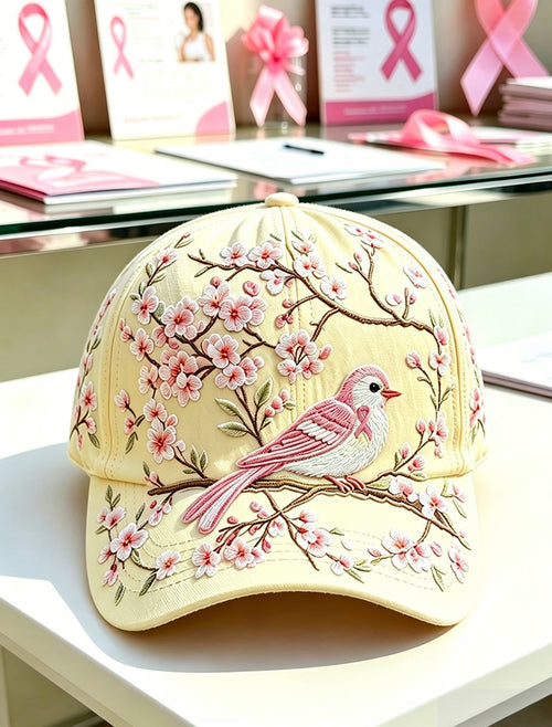 Pink Plaid Print Cap