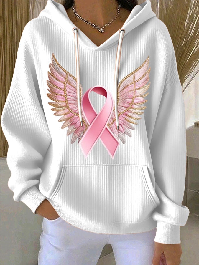 Women's Casual Print Long Sleeve Hooded Sweatshirt