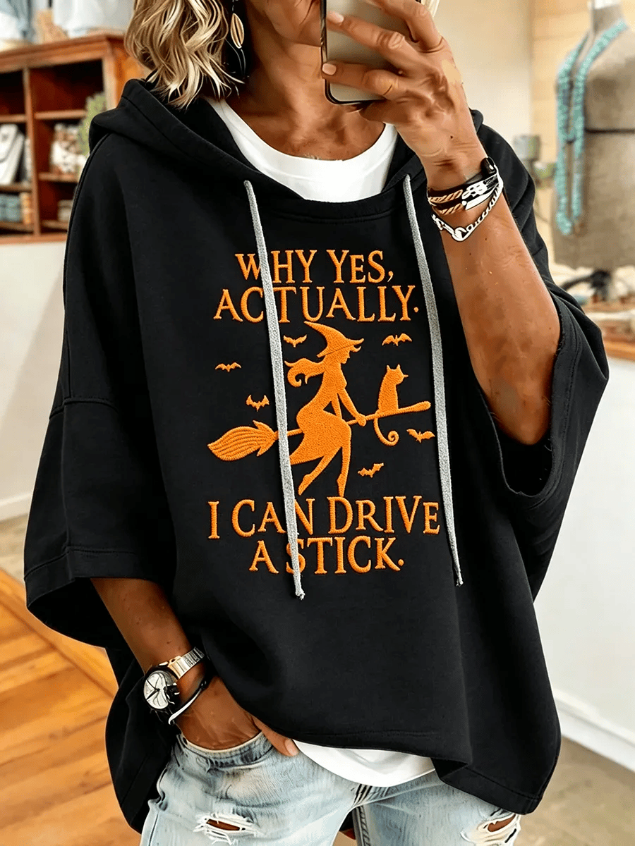 Women's Halloween Witch Print Hooded Sweatshirt