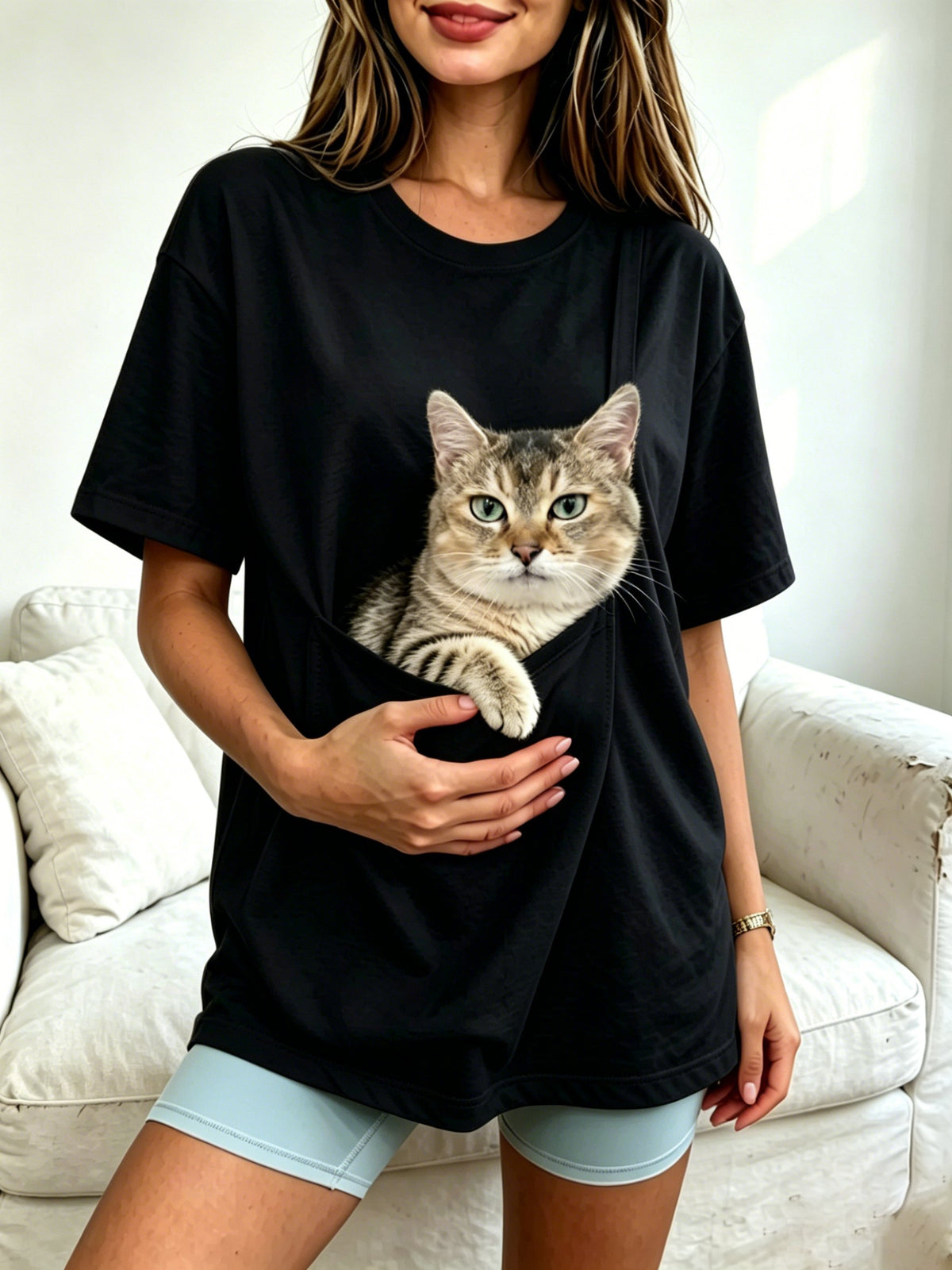 Women's Inspirational Print Crew-Neck Top