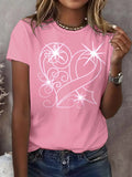 Women's Breast Cancer Awareness Print Crew Neck T-Shirt