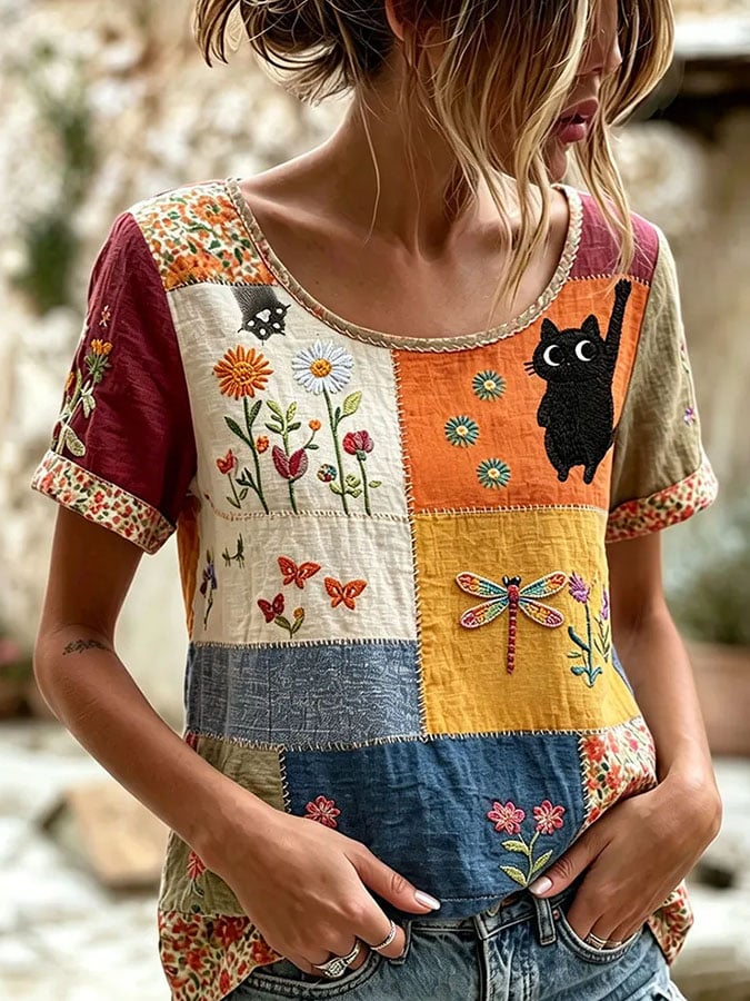Women's Vintage Print Casual T-Shirt