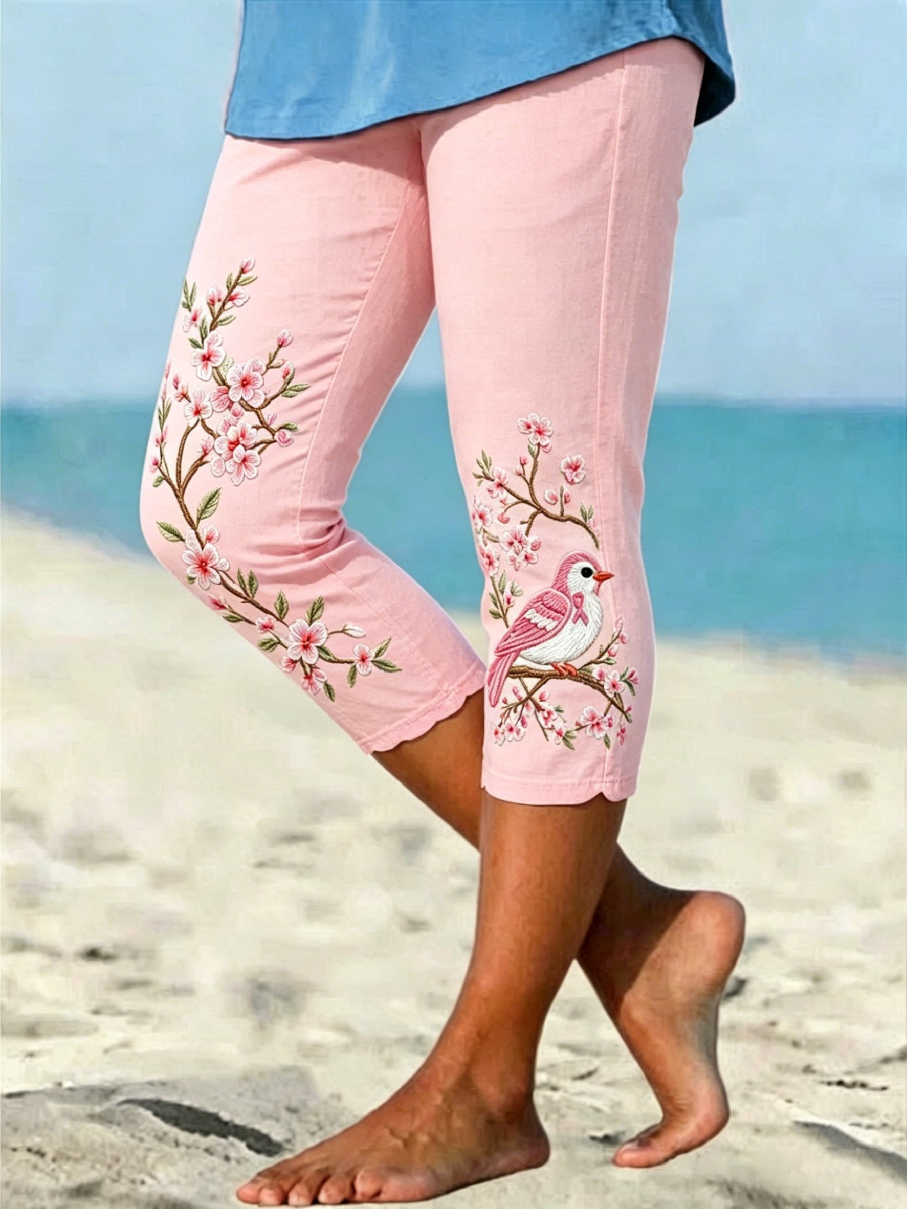 Women's Breast Cancer Awareness Print Casual Leggings