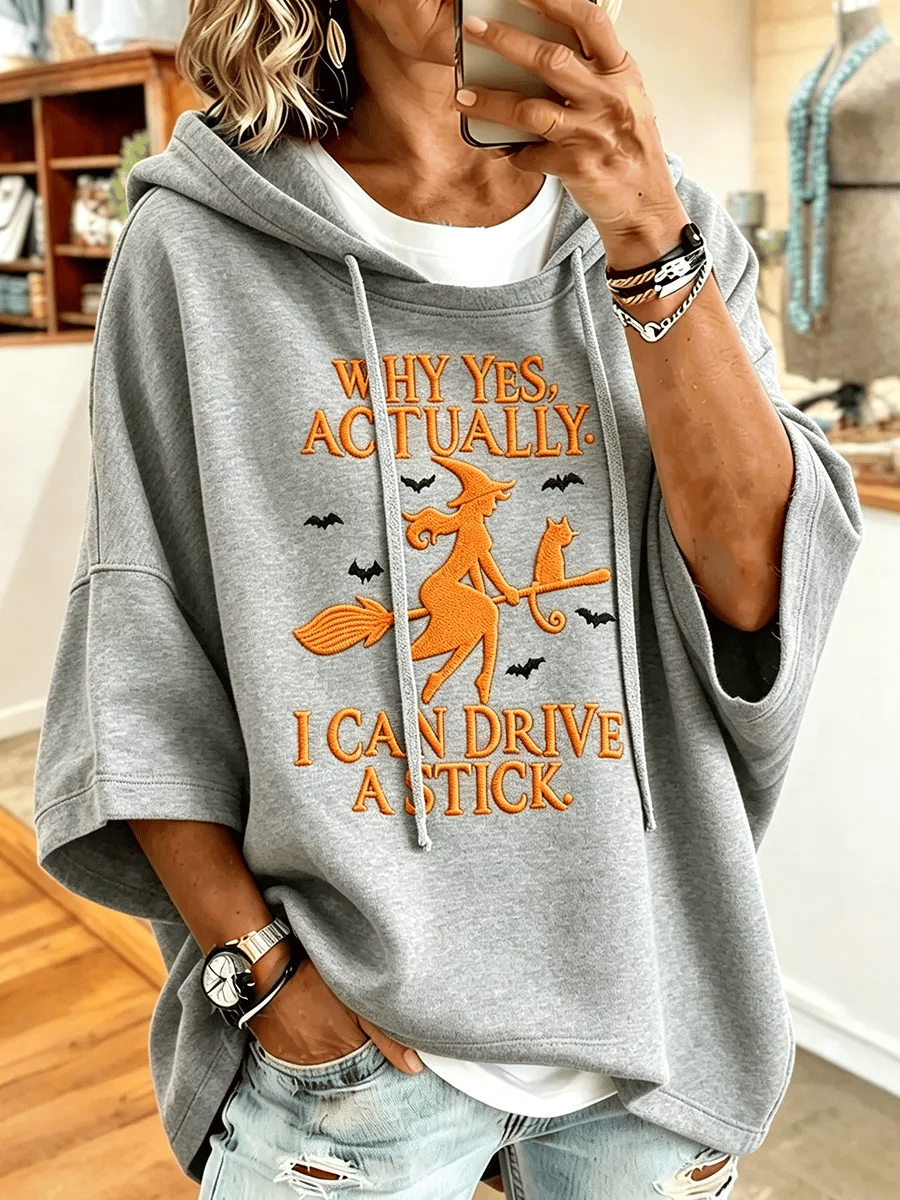 Women's Halloween Witch Print Hooded Sweatshirt