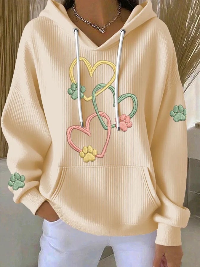 Women's Cute Cat Paws Print Casual Sweatshirt