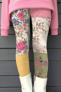Women's Retro Breast Cancer Floral Art Knitted  Pants