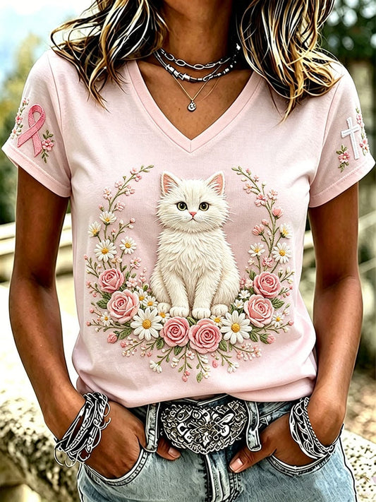"Pink October" Breast Cancer Awareness Art-Print T-Shirt