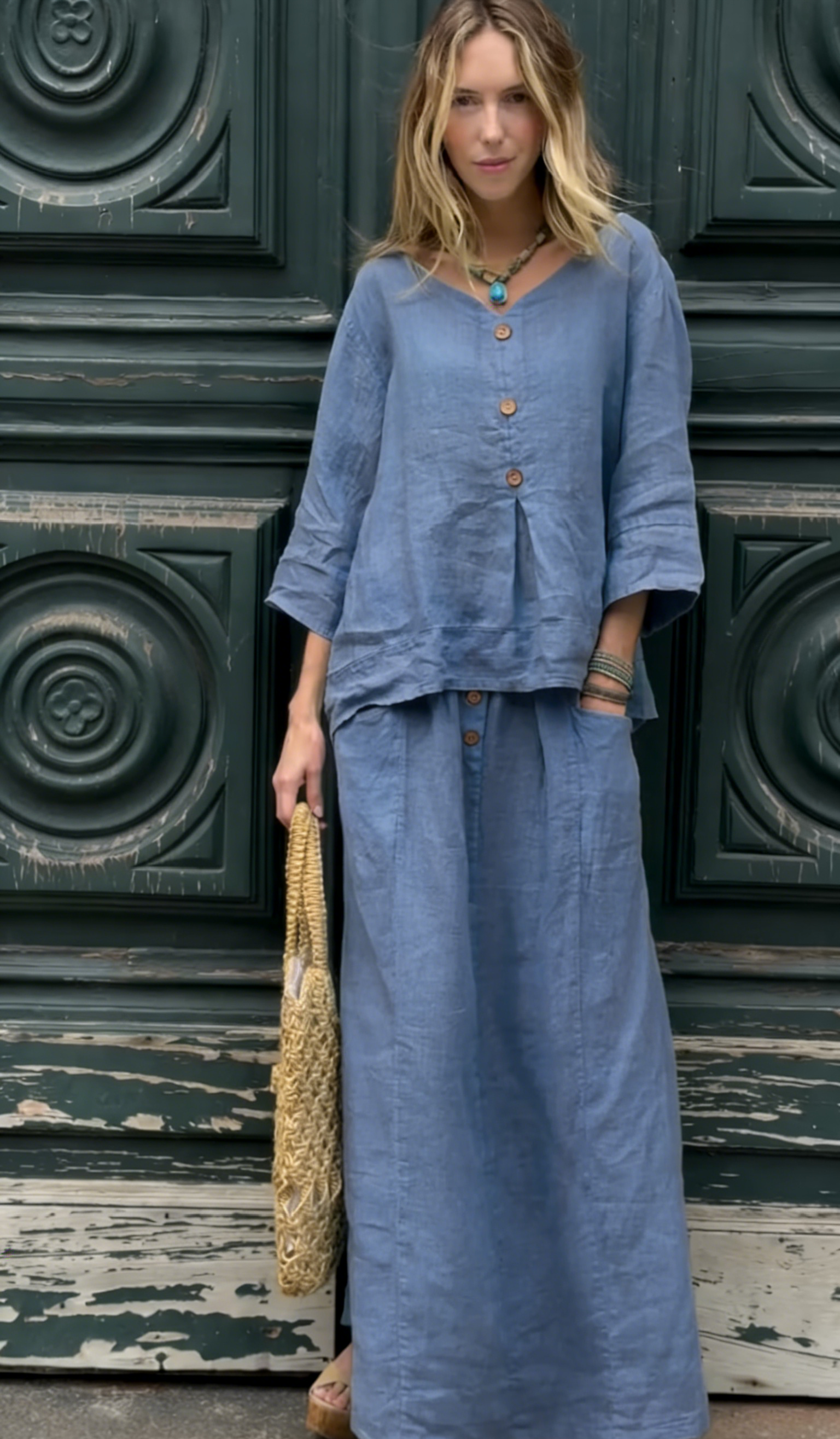 Women's Timeless Linen Two-Piece Outfit