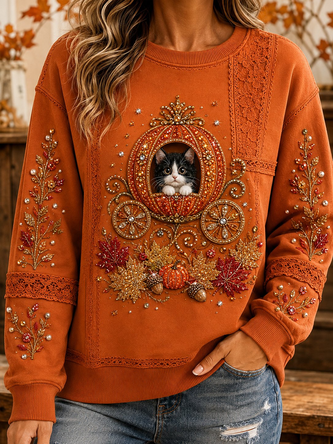 Women's Autumn Animal Print Sweatshirt