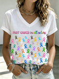 Women's Breast Cancer Awareness Print T-shirt