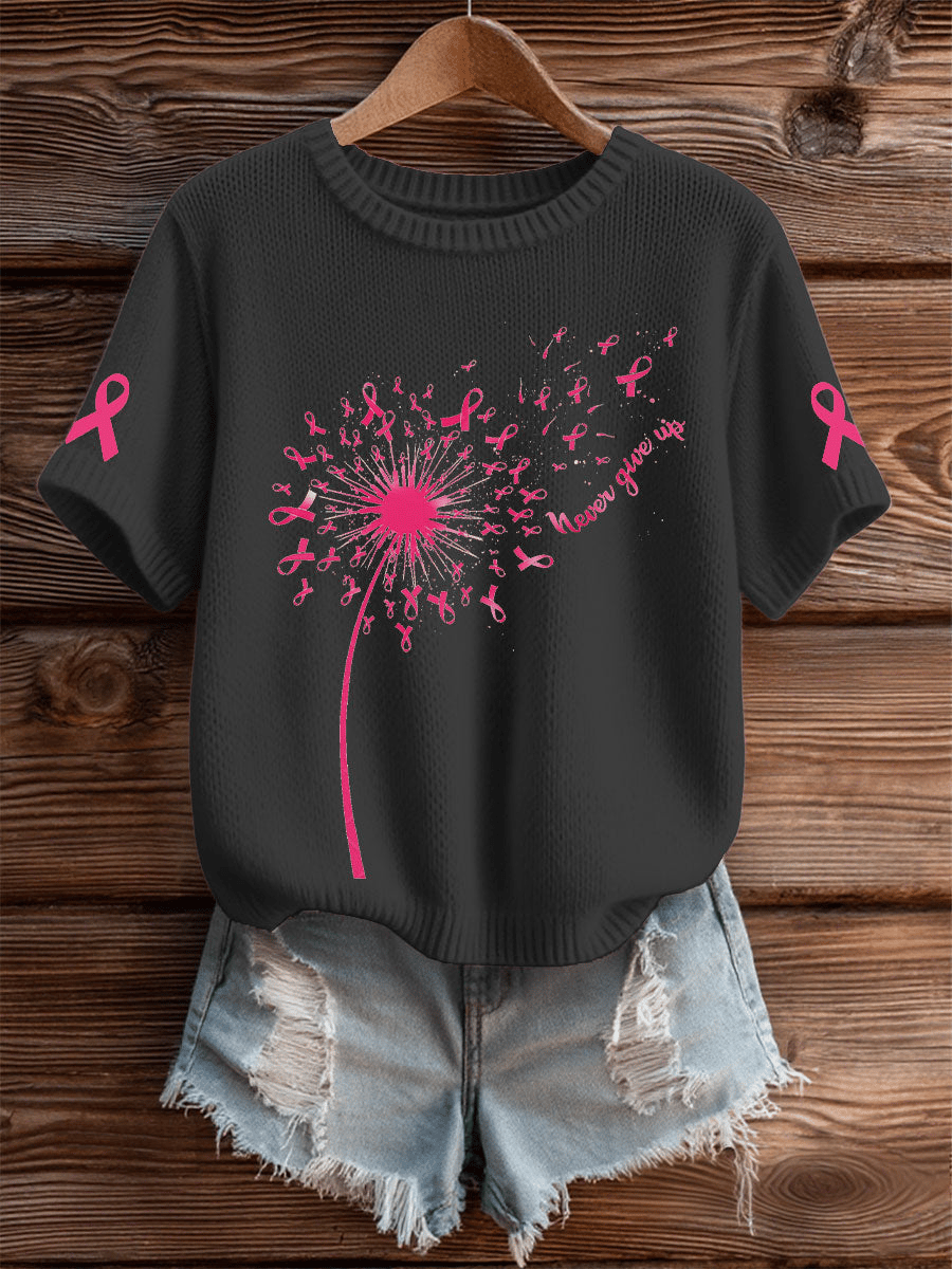 Women's Breast Cancer Awareness Knited Top