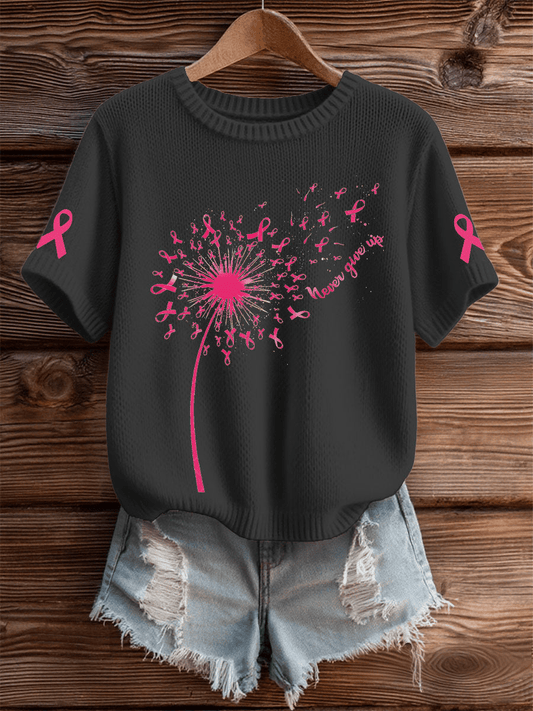 Women's Breast Cancer Awareness Knited Top