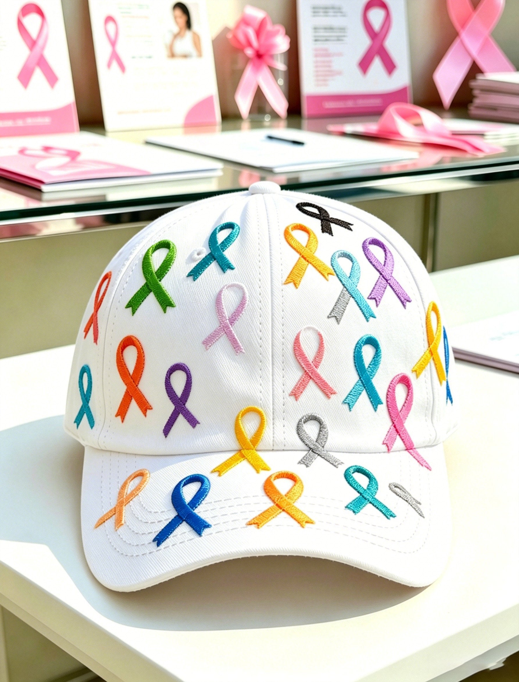 Unisex Pink Floral Print Hat