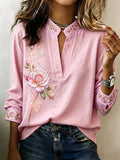 Women's Pink Plaid Casual Shirt