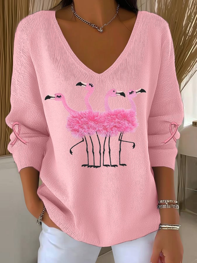 Women's Breast Cancer Print Long Sleeve Top