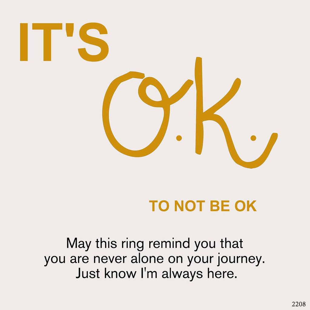 Breast Cancer Awareness-It is ok to not be ok Cut Moissanite Ring