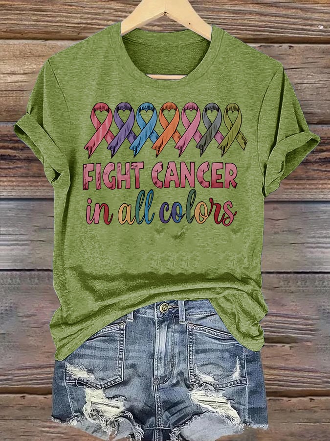 Women's  FIGHT CANCER in all colors  Print T-Shirt