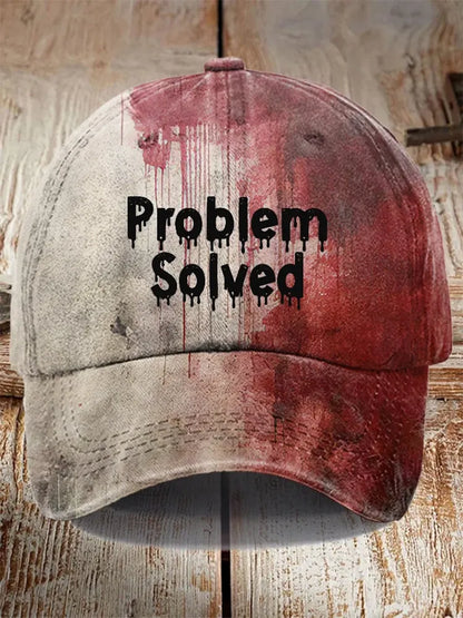 Unisex “Problem Solved” Bloody Halloween Print Hat