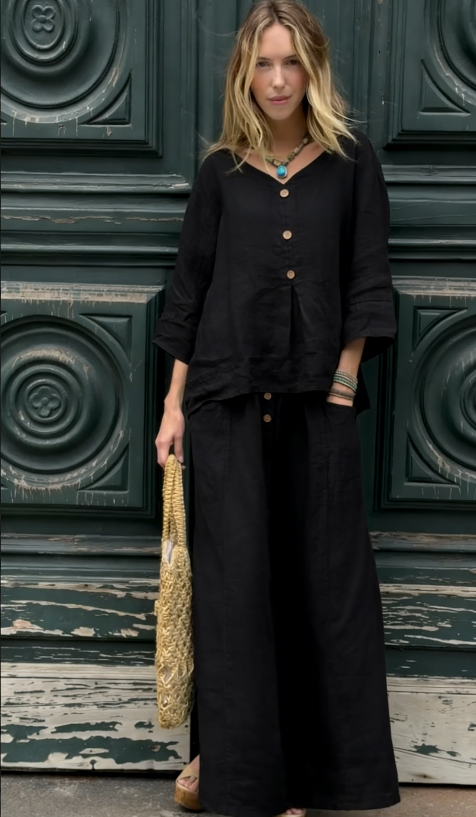 Women's Timeless Linen Two-Piece Outfit