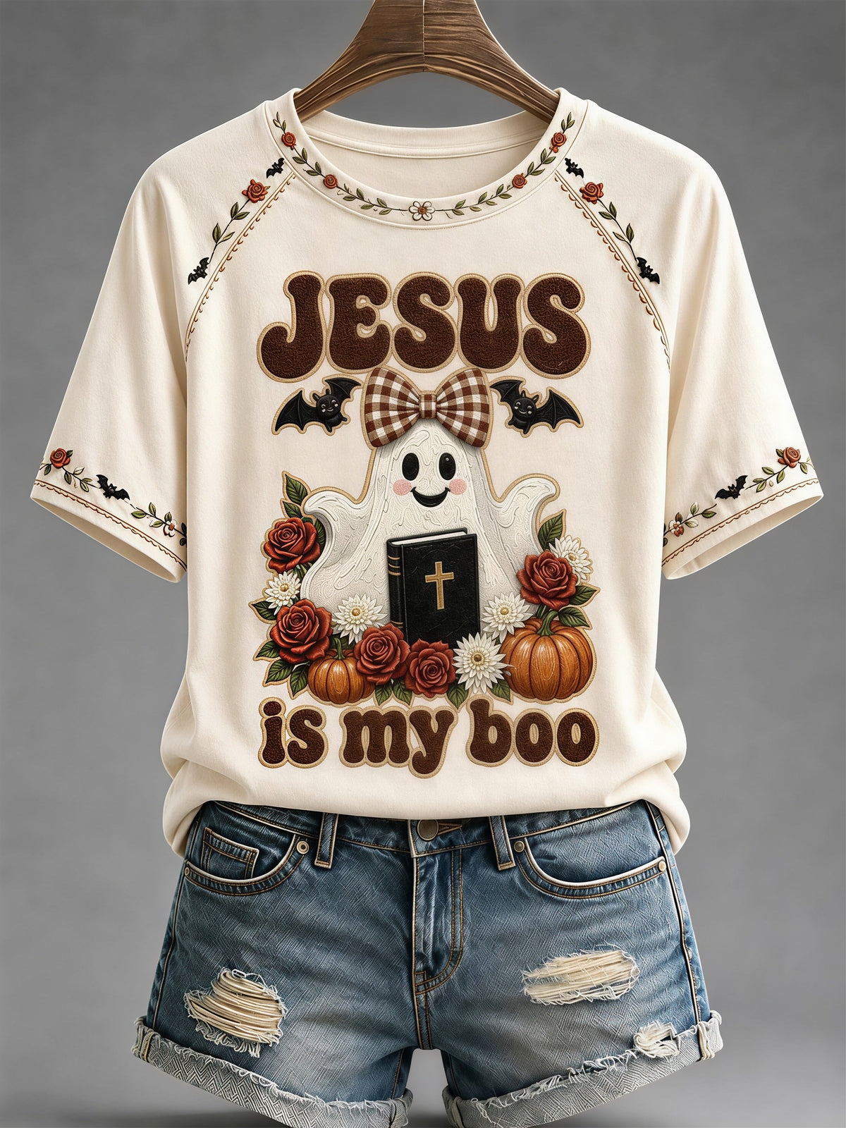 Women's Fall Casual Faith Graphic Print T-Shirt