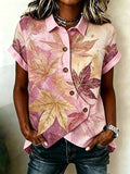 Women's Pink Plaid Button-Down Shirt