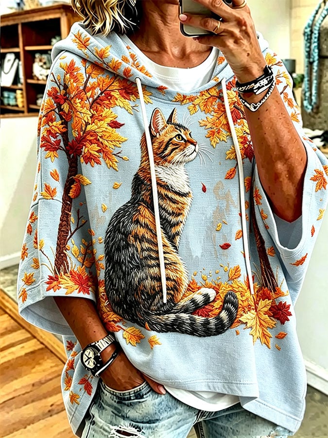 Women's Casual Printed Loose Sweatshirt