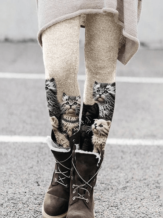 Women's Cat Knit Leggings