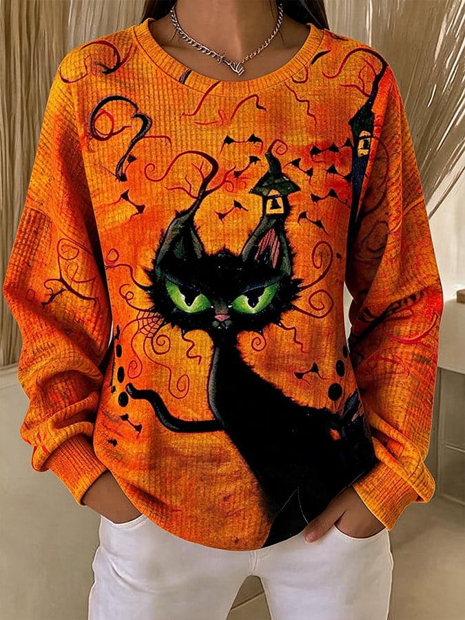 Women's Casual  Print Pullover Sweatshirt