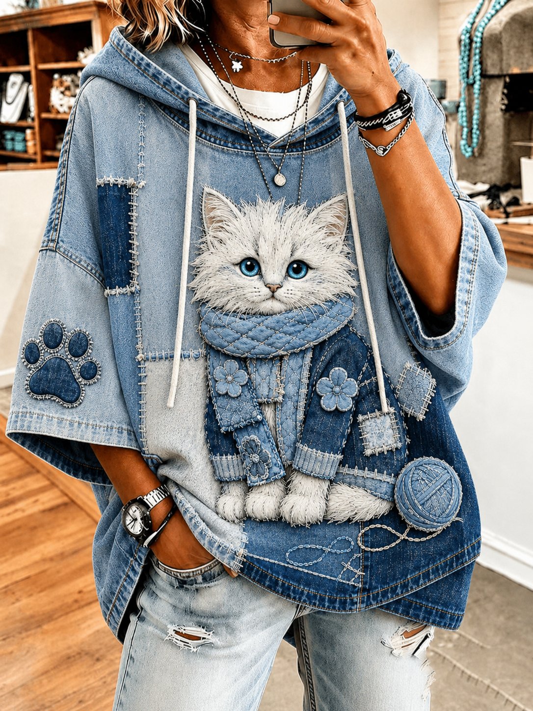 Women's Casual Animal Print Hoodie