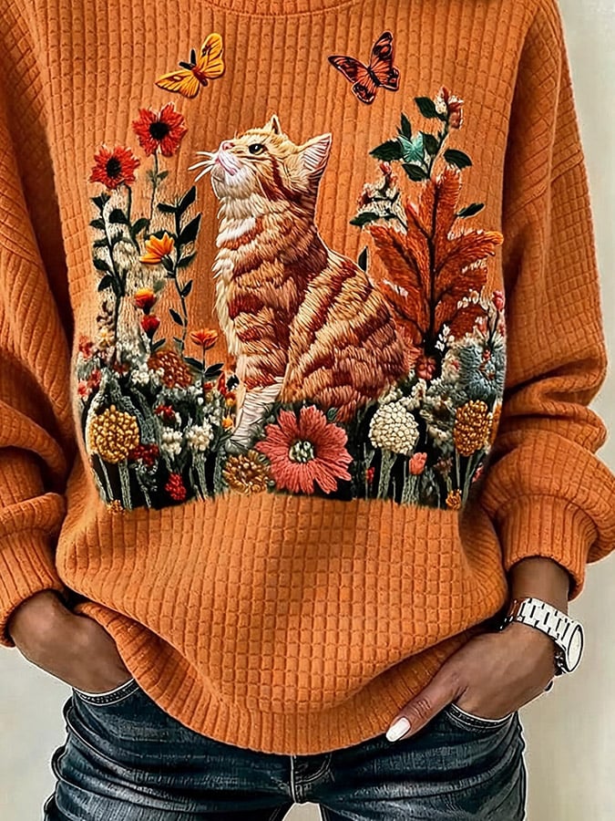 Women's Casual  Print Pullover Sweatshirt