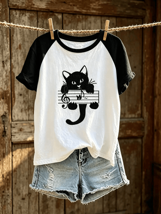 Women's Animal Cat Print Casual T-shirt
