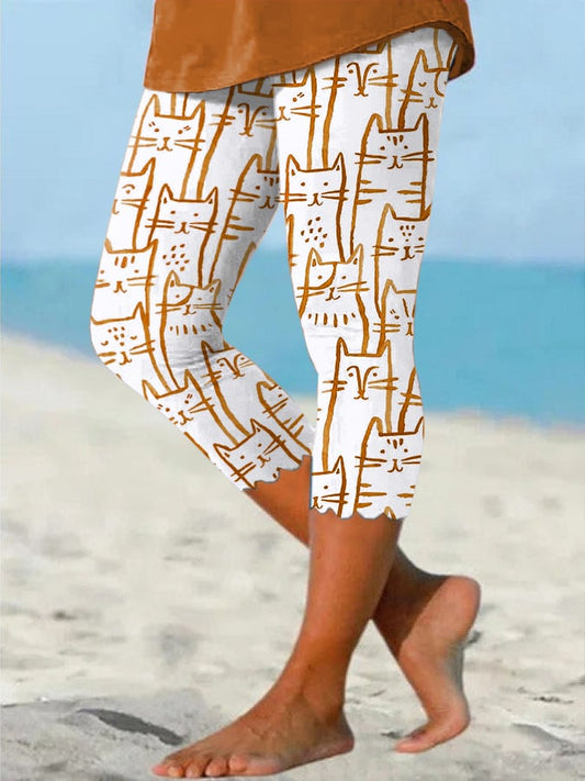 Women’s Retro Funny Cat Print Leggings