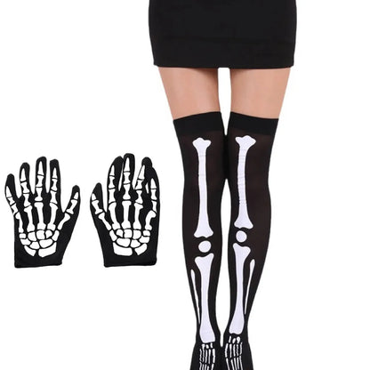 Halloween Skeleton Gloves Stockings Party Accessories