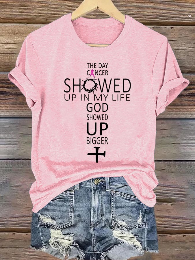 Women's  GOD SHOWED UP BIGGER  Print T-Shirt