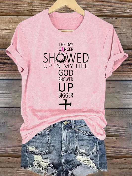 Women's  GOD SHOWED UP BIGGER  Print T-Shirt