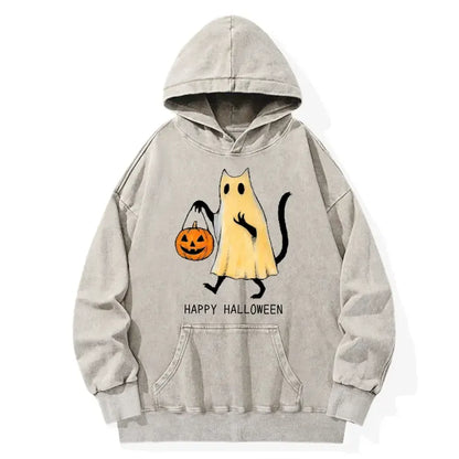 Halloween Cat Soul Washed Hoodie