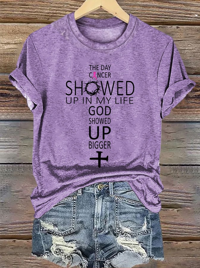 Women's  GOD SHOWED UP BIGGER  Print T-Shirt