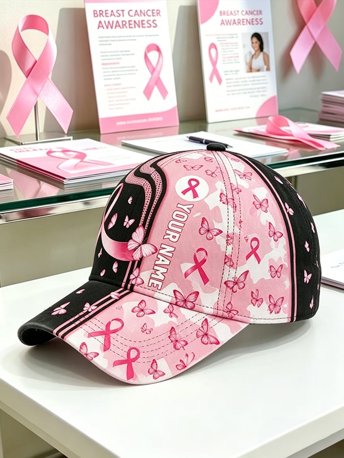 Breast cancer Print Cap