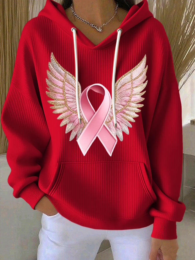 Women's Casual Print Long Sleeve Hooded Sweatshirt