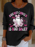 Women's Breast Cancer Print Knitted Top