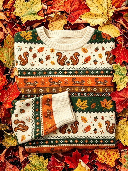 Women's Casual Autumn Round Neck Knit Sweatshirt