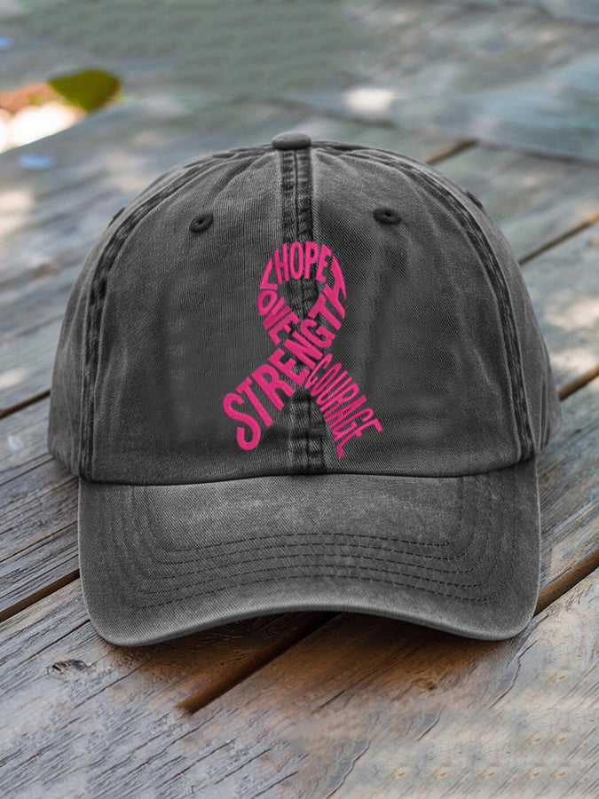 Unisex Breast Cancer Awareness Ribbon Baseball Cap