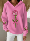 Women's Breast Cancer Print Fleece Lined Hoodie