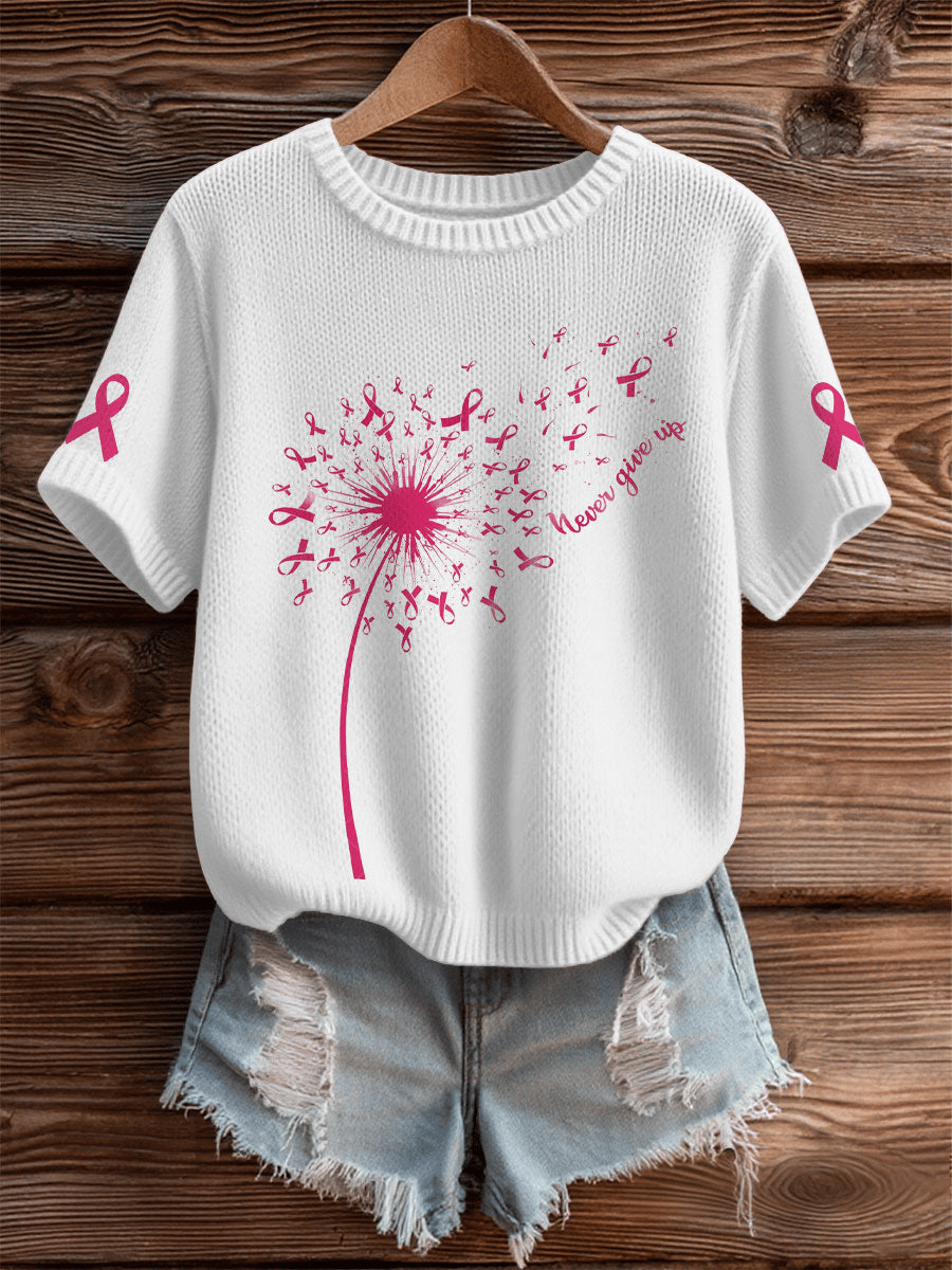 Women's Breast Cancer Awareness Knited Top