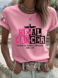 Women's Breast Cancer Awareness Printed Round Neck T-Shirt