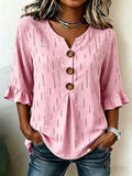 Women's Casual Breast Cancer Print Casual Shirt