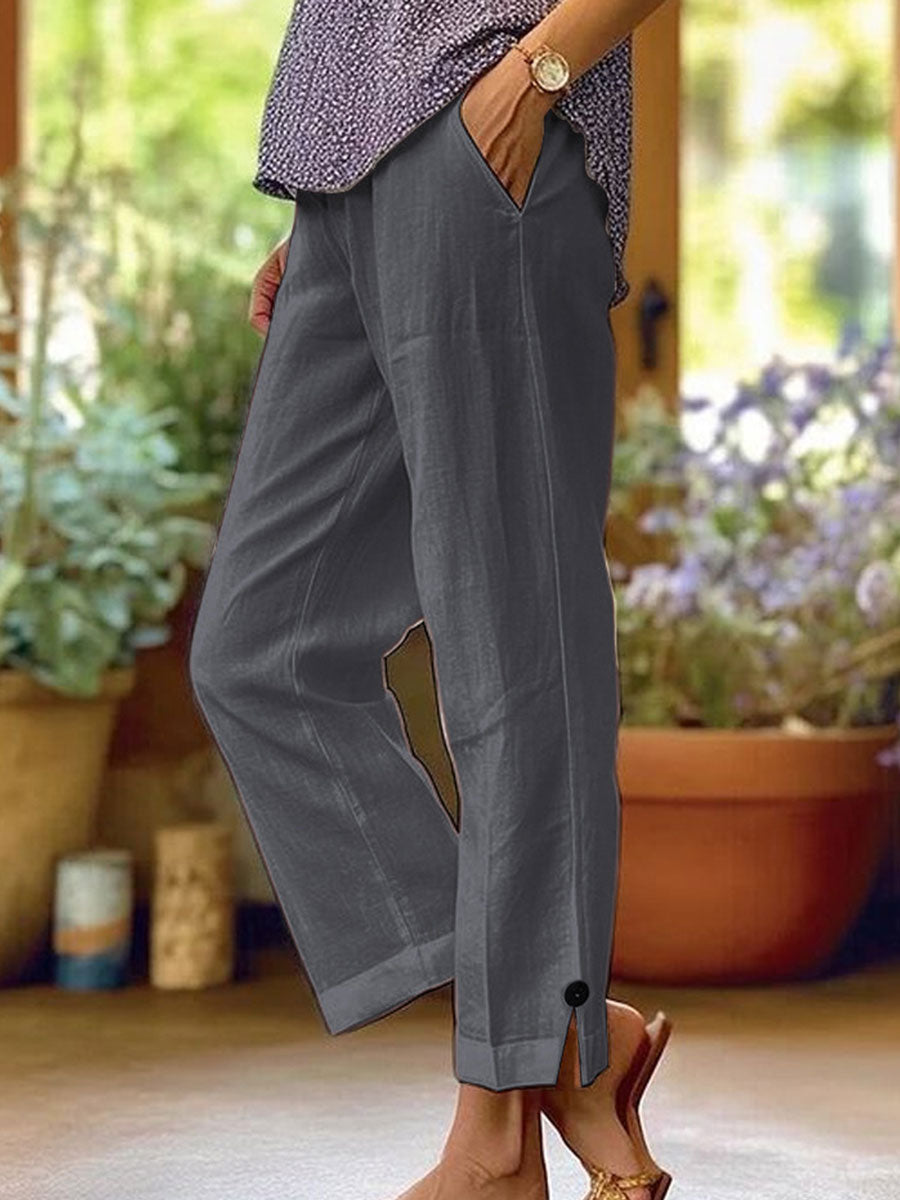 Women's cotton and linen loose casual pants