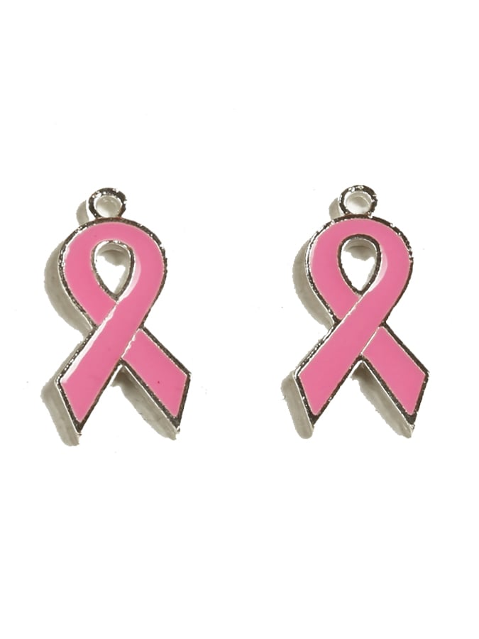 Breast Cancer Awareness Warrior Pink Alloy Pendant Accessory(Two Pack)