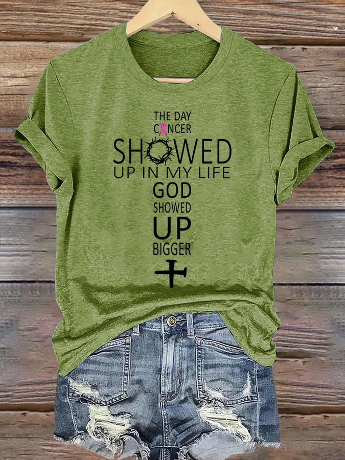 Women's  GOD SHOWED UP BIGGER  Print T-Shirt